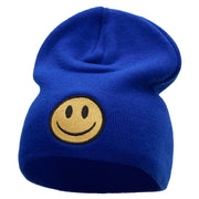 Smile Full Face Logo Embroidered Short Beanie