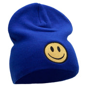 Smile Full Face Logo Embroidered Short Beanie