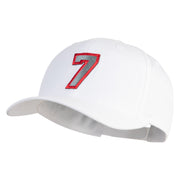 Number 7 Patched Retro Cotton Blend Snapback Cap - White OSFM