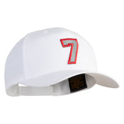 Number 7 Patched Retro Cotton Blend Snapback Cap - White OSFM