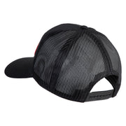 Marine Mustang Red Patched Solid Cotton Twill Mesh Prostyle Cap - Black OSFM