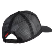 Marine Mustang Red Patched Solid Cotton Twill Mesh Prostyle Cap - Black OSFM
