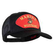 Marine Mustang Red Patched Solid Cotton Twill Mesh Prostyle Cap - Black OSFM