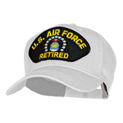 US Air Force Retired Fan Shape Patched Cotton Twill Cap