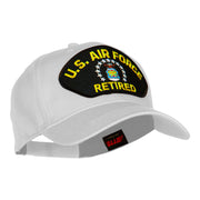 US Air Force Retired Fan Shape Patched Cotton Twill Cap