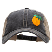 Pineapple Iron on Fruit Patched Pigment Dyed Mesh Cap