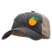 Pineapple Iron on Fruit Patched Pigment Dyed Mesh Cap