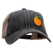 Pineapple Iron on Fruit Patched Pigment Dyed Mesh Cap