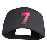 Number 7 Patched Retro Cotton Blend Snapback Cap - Charcoal OSFM