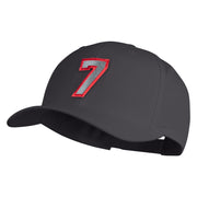 Number 7 Patched Retro Cotton Blend Snapback Cap - Charcoal OSFM