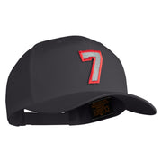 Number 7 Patched Retro Cotton Blend Snapback Cap - Charcoal OSFM
