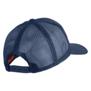 Marine Mustang Red Patched Solid Cotton Twill Mesh Prostyle Cap - Navy OSFM