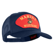 Marine Mustang Red Patched Solid Cotton Twill Mesh Prostyle Cap - Navy OSFM