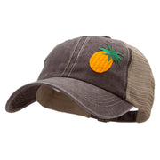 Pineapple Iron on Fruit Patched Pigment Dyed Mesh Cap