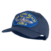 USS Long Beach 1959 1995 CGN - 9 Submarine Blue Patched Solid Cotton Twill Pro Style Cap - Navy OSFM