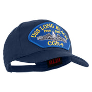 USS Long Beach 1959 1995 CGN - 9 Submarine Blue Patched Solid Cotton Twill Pro Style Cap - Navy OSFM
