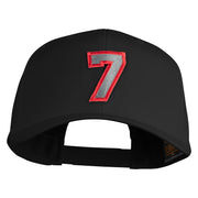 Number 7 Patched Retro Cotton Blend Snapback Cap - Black OSFM