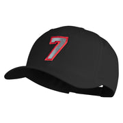 Number 7 Patched Retro Cotton Blend Snapback Cap - Black OSFM