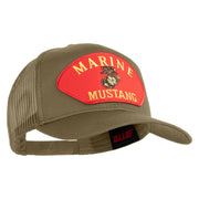 Marine Mustang Red Patched Solid Cotton Twill Mesh Prostyle Cap - Khaki OSFM