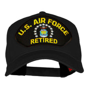 US Air Force Retired Fan Shape Patched Cotton Twill Cap