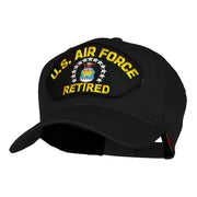 US Air Force Retired Fan Shape Patched Cotton Twill Cap