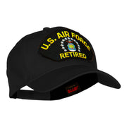 US Air Force Retired Fan Shape Patched Cotton Twill Cap