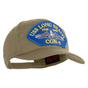 USS Long Beach 1959 1995 CGN - 9 Submarine Blue Patched Solid Cotton Twill Pro Style Cap - Khaki OSFM
