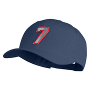 Number 7 Patched Retro Cotton Blend Snapback Cap - Navy OSFM