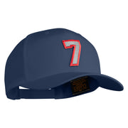 Number 7 Patched Retro Cotton Blend Snapback Cap - Navy OSFM