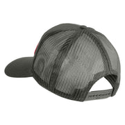 Marine Mustang Red Patched Solid Cotton Twill Mesh Prostyle Cap - Grey OSFM