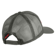 Marine Mustang Red Patched Solid Cotton Twill Mesh Prostyle Cap - Grey OSFM