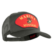Marine Mustang Red Patched Solid Cotton Twill Mesh Prostyle Cap - Grey OSFM