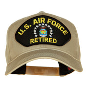 US Air Force Retired Fan Shape Patched Cotton Twill Cap