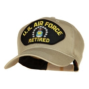 US Air Force Retired Fan Shape Patched Cotton Twill Cap