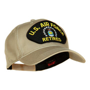 US Air Force Retired Fan Shape Patched Cotton Twill Cap