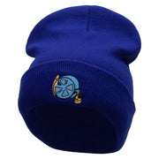 Film Roll Embroidered 12 Inch Long Knitted Beanie - Royal OSFM