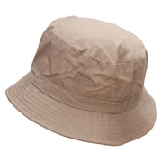 Lilac Flower Embroidered Bucket Hat - Khaki OSFM