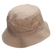 Lilac Flower Embroidered Bucket Hat - Khaki OSFM