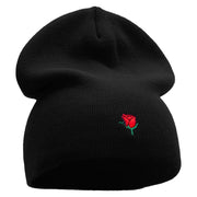 Mini Rose Logo Embroidered Short Beanie