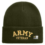 Army Veteran Letters Embroidered 12 Inch Long Knitted Beanie