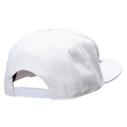 Angry Pizza Monstor Embroidered Prostyle Snapback - White OSFM