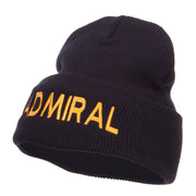 Admiral Military Embroidered Long Beanie