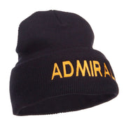 Admiral Military Embroidered Long Beanie