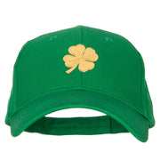 St. Patrick's Day Four Leaf Clover Embroidered Solid Cotton Low Cap