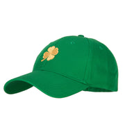 St. Patrick's Day Four Leaf Clover Embroidered Solid Cotton Low Cap