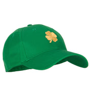 St. Patrick's Day Four Leaf Clover Embroidered Solid Cotton Low Cap