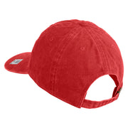 2nd Marine Division Veteran Embroidered Washed Solid Pigment Dyed Cotton Twill Brass Buckle Cap - Red OSFM