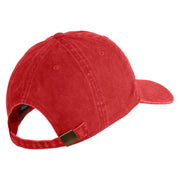 2nd Marine Division Veteran Embroidered Washed Solid Pigment Dyed Cotton Twill Brass Buckle Cap - Red OSFM
