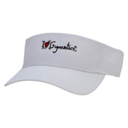 I Love Gymnastics Embroidered Cotton Twill Sun Visor - White OSFM