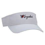 I Love Gymnastics Embroidered Cotton Twill Sun Visor - White OSFM